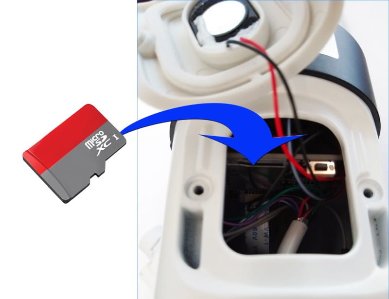 kamera zewnętrza Tuya montaż karty micro SD
