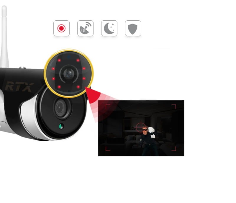 kamera zewnętrza Tuya noc 18 diod LED IR