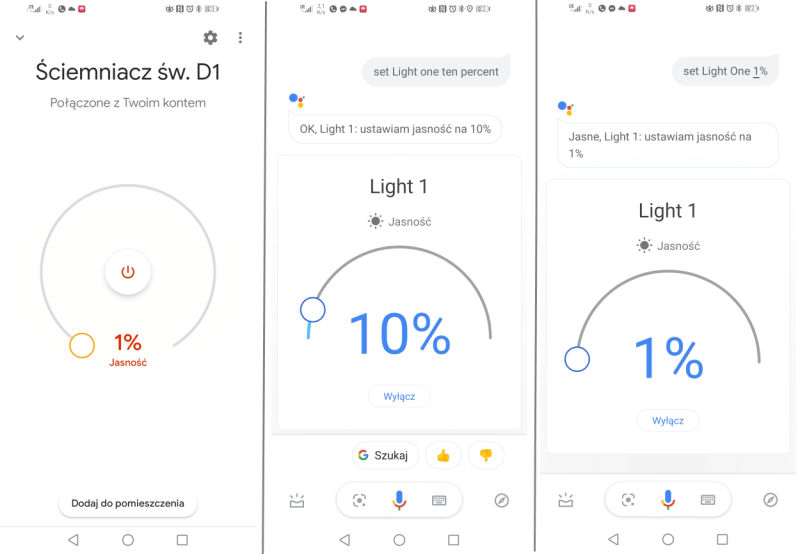sciemniacz swiatla sterowany glosem