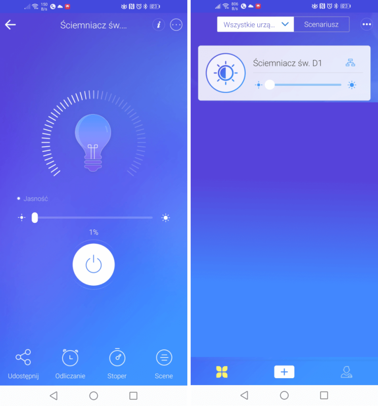 sonoff ewelink sciameniacz swiatla d1