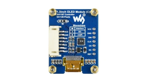 Wyświetlacz OLED 1.3" 64×128 Biały SH1107