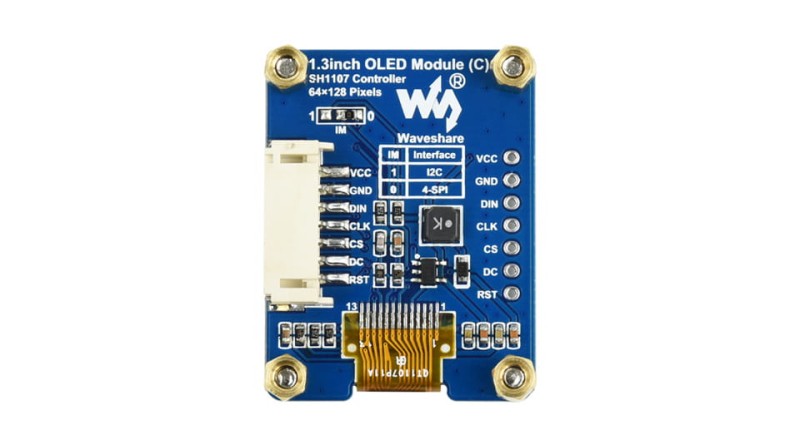 Wyświetlacz OLED 1.3" 64×128 Biały SH1107