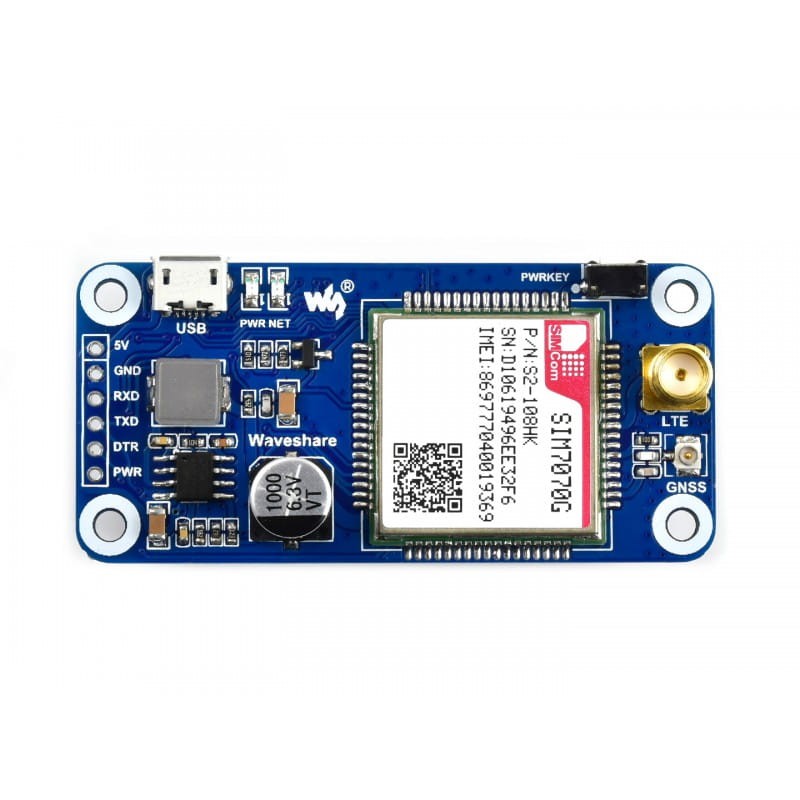 HAT dla Raspberry Pi z SIM7070G NB-IoT / Cat-M / GPRS / GNSS HAT