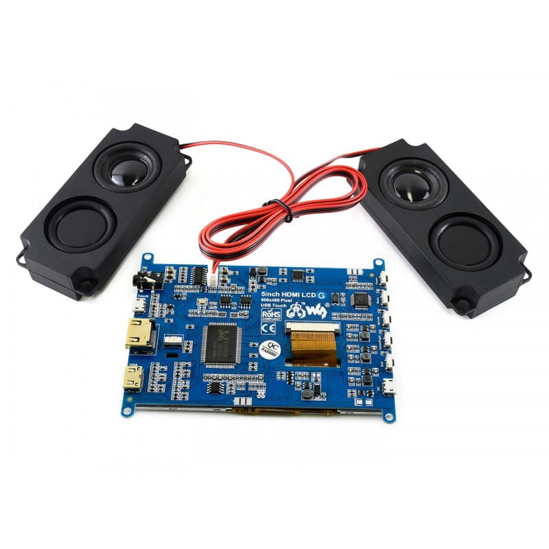 Wyświetlacz 5" HDMI VGA 800x480 rezystancyjny dotyk, wyjście audio