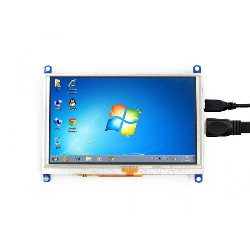 Wyświetlacz 5" HDMI VGA 800x480 rezystancyjny dotyk, wyjście audio