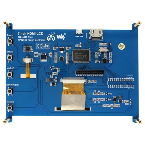 Wyświetlacz 7" IPS 1024x600 HDMI rezystancyjny dotyk dla Raspberry Pi