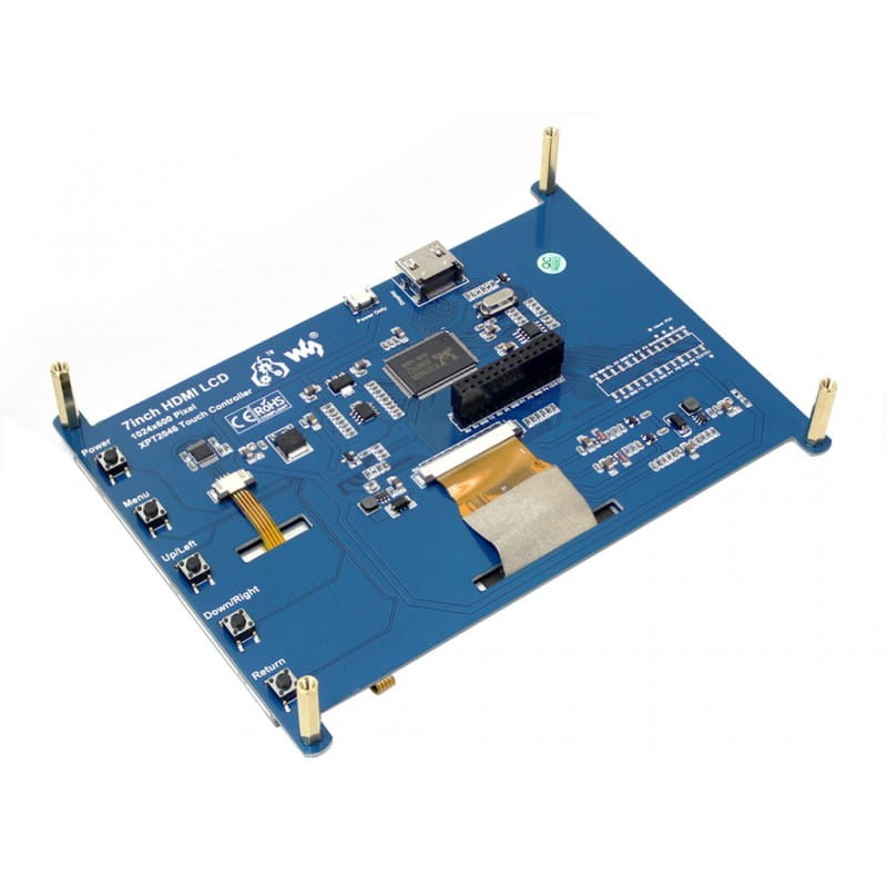 Wyświetlacz 7" IPS 1024x600 HDMI rezystancyjny dotyk dla Raspberry Pi