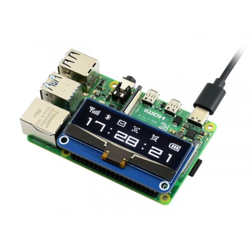 Wyświetlacz OLED 2.23" 128x32 nakładka HAT dla Raspberry Pi SSD1305 SPI/I2C