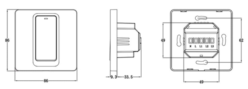 Włącznik światła 3obw. Zigbee Tuya Sonoff bez N