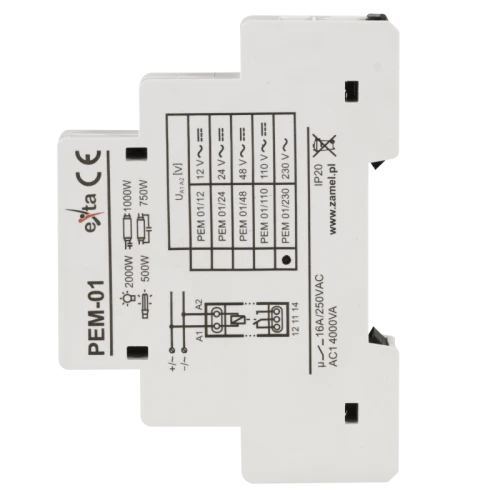 Przekaźnik 230V AC/16A listwa DIN PEM-01/230