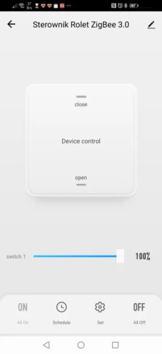 dopuszkowy sterownik rolet zigbee Tuya Smart Life