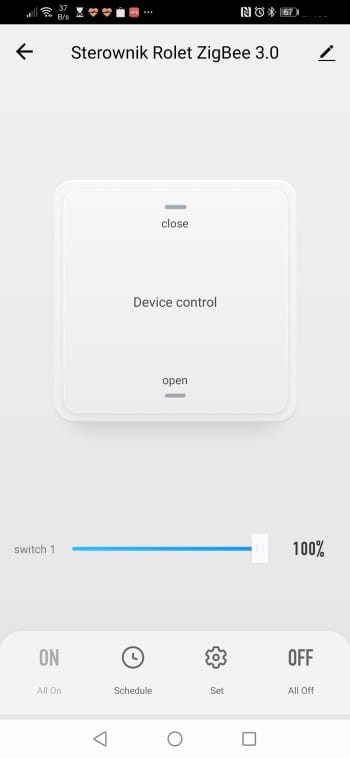 dopuszkowy sterownik rolet zigbee Tuya Smart Life