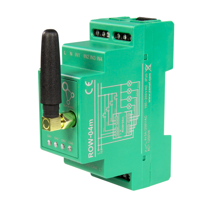 4-Kanałowy sterownik  WI-FI ROW-04M SUPLA Zamel