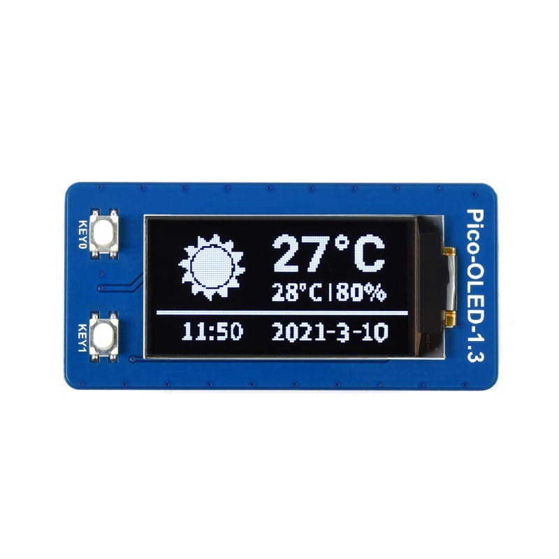 Wyświetlacz 1.3" OLED dla Raspberry Pi Pico, 64×128, SPI/I2C