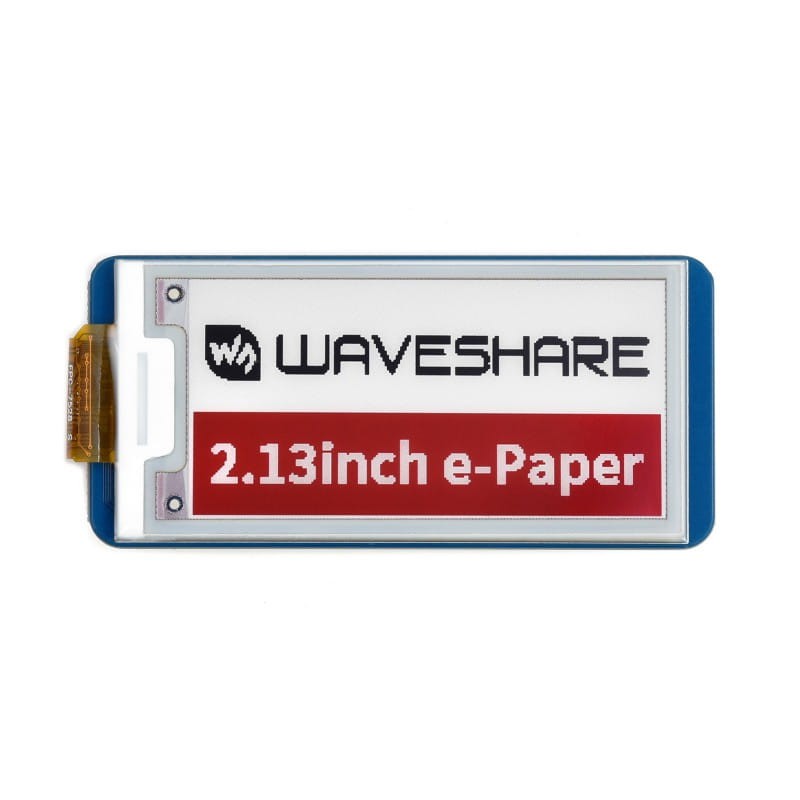 Wyświetlacz 2.13" E-Paper E-Ink dla Raspberry Pi Pico, 212×104, Czerwony / Czarny / Biały, SPI
