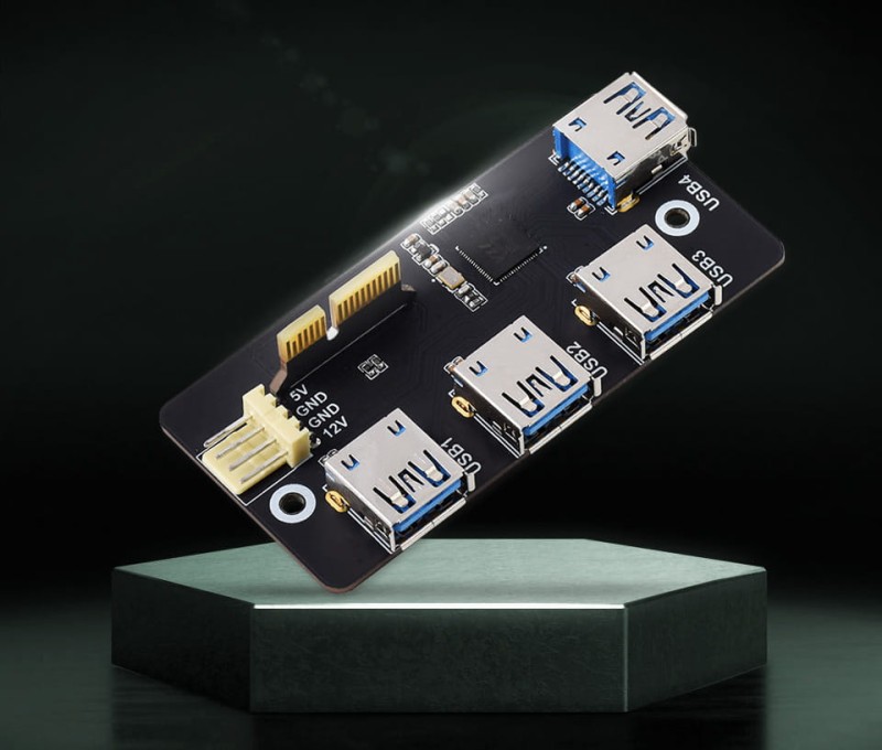 Adapter PCIe na 4x USB 3.2 Gen1