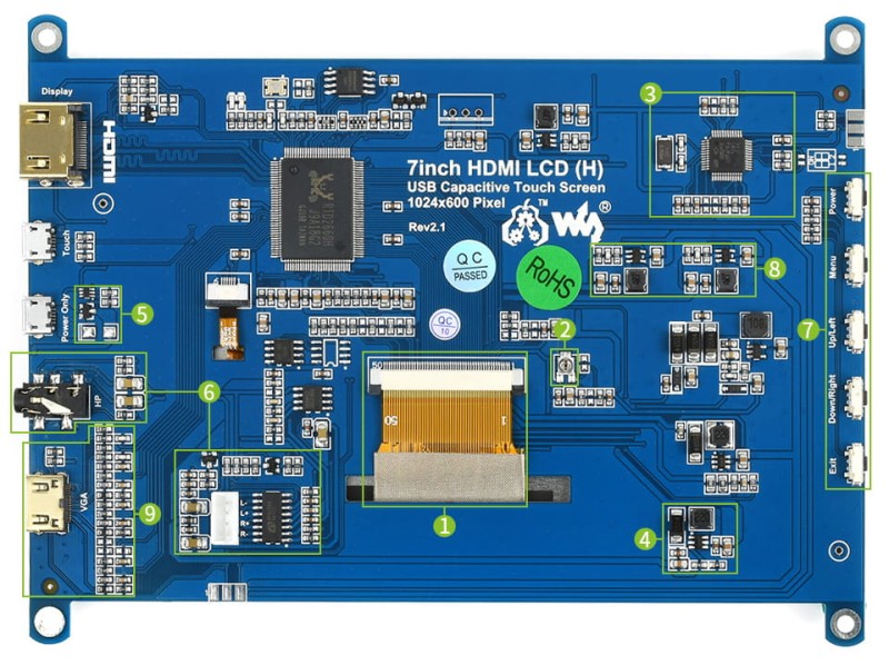 Moduł wyświetlacza dotykowego 7 cali dla Raspberry Pi