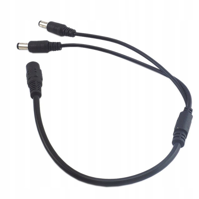 Rozgałęźnik DC 2,1/5,5 zasilanie 1 gniazdo-2 wtyki