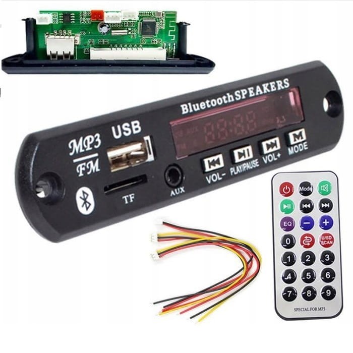 Moduł odtwarzacza MP3, FM z Bluetooth, USB, micro SD