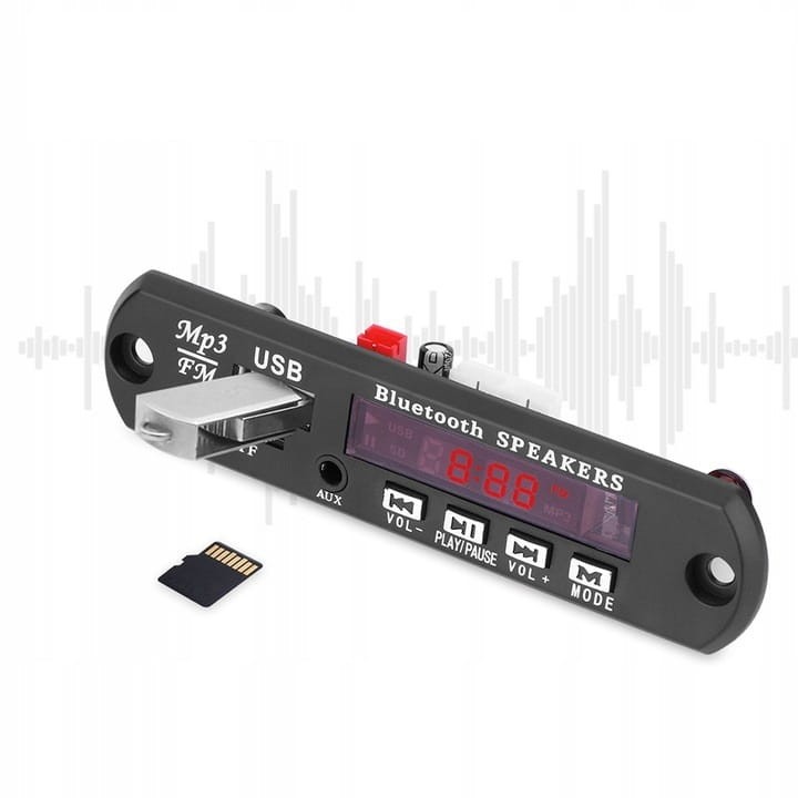 Moduł odtwarzacza MP3, FM z Bluetooth, USB, micro SD