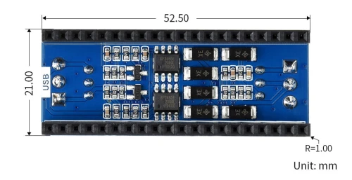 Dwu kanałowy moduł magistrali RS485 dla Raspberry Pi Pico