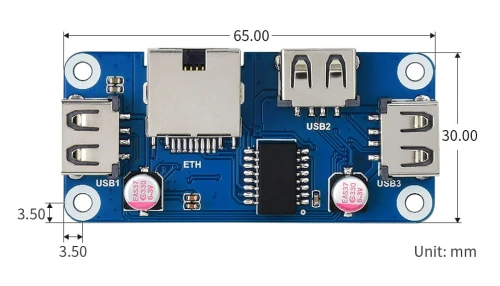 Moduł HUB Ethernet/USB dla Raspberry Pi