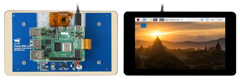 Pojemnościowy wyświetlacz 7" dotykowy dla Raspberry Pi 800×480