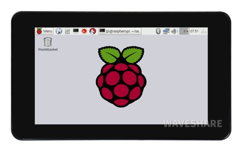 Pojemnościowy wyświetlacz 7" dotykowy dla Raspberry Pi 800×480 w obudowie ochronnej