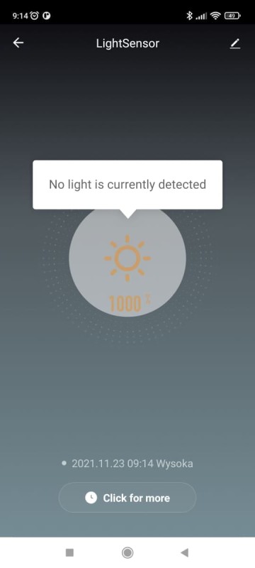 Smart czujnik poziomu jasności Wi-Fi Tuya
