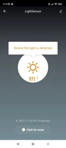Smart czujnik poziomu jasności Wi-Fi Tuya