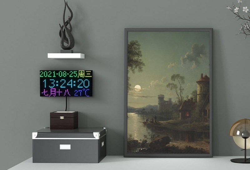 Cyfrowy zegar RGB  64×32 dokładny RTC dla Raspberry Pi Pico