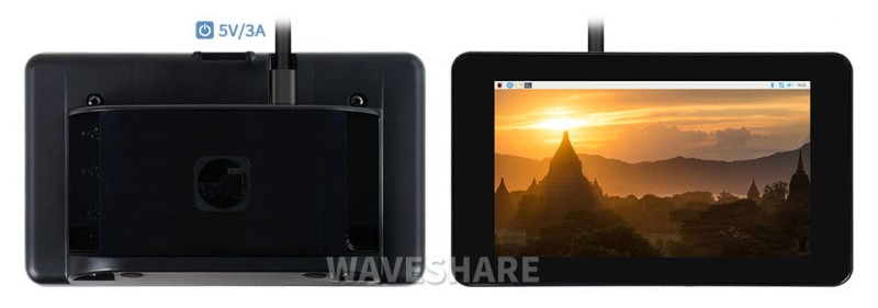 Pojemnościowy wyświetlacz 7" dotykowy dla Raspberry Pi 1024x600 w obudowie ochronnej