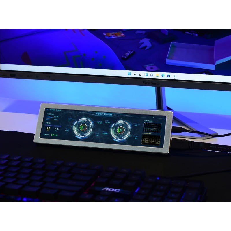 Monitor boczny IPS 8,8 cala o rozdzielczości 480×1920, HDMI z głośnikami HiFi