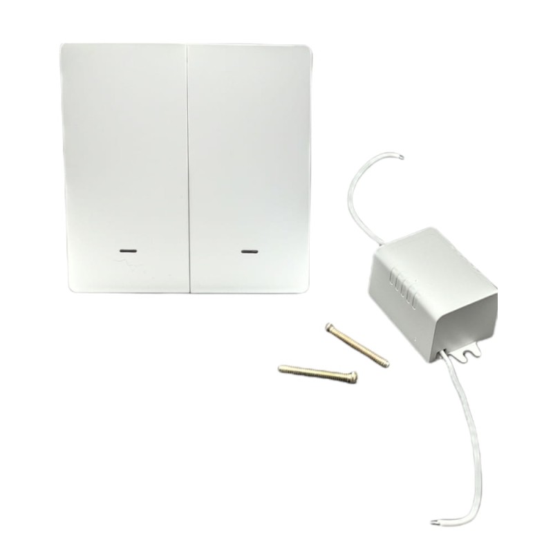 Inteligentny włącznik światła dwu-obwodowy dla Tuya/eWeLink bez linii N