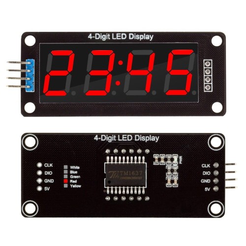 4-cyfrowy 7-segmentowy 50x19mm moduł wyświetlacza dla Arudino z funkcją zegara