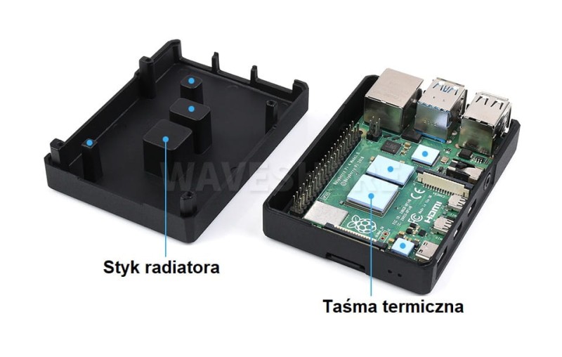 Aluminiowa obudowa radiator do Raspberry Pi 4