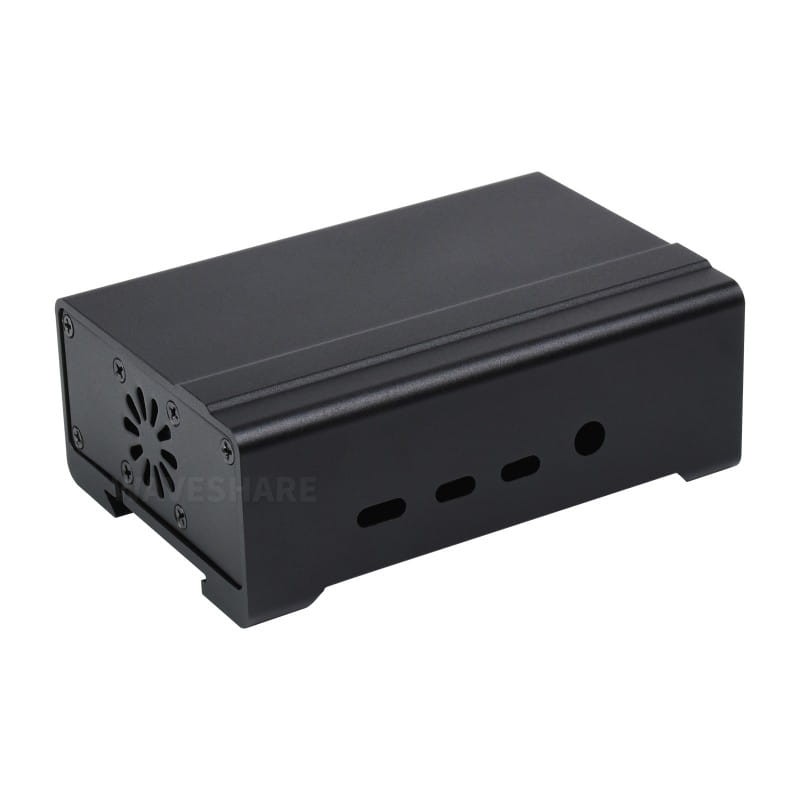 Aluminiowa obudowa z wentylatorem do Raspberry Pi 4 na szynę DIN