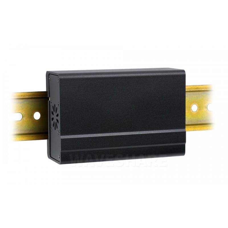 Aluminiowa obudowa z wentylatorem do Raspberry Pi 4 na szynę DIN