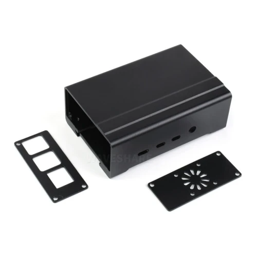 Aluminiowa obudowa z wentylatorem do Raspberry Pi 4 na szynę DIN