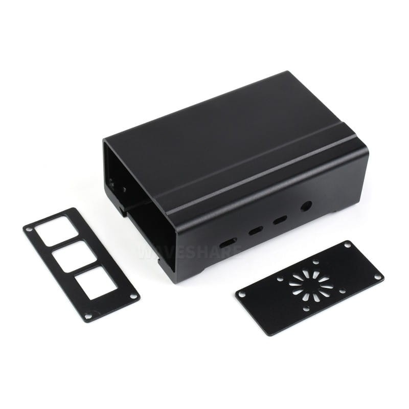 Aluminiowa obudowa z wentylatorem do Raspberry Pi 4 na szynę DIN