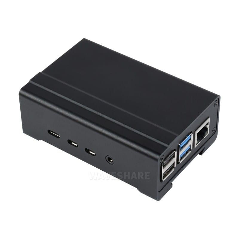 Aluminiowa obudowa z wentylatorem do Raspberry Pi 4 na szynę DIN