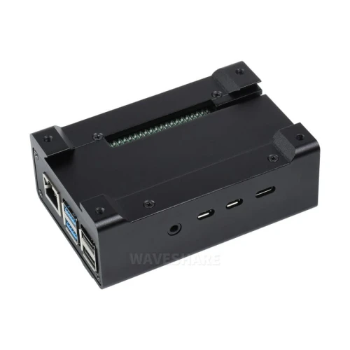Aluminiowa obudowa z wentylatorem do Raspberry Pi 4 na szynę DIN