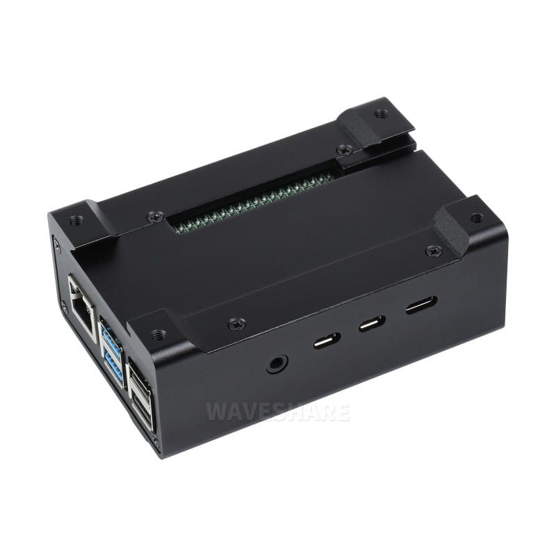 Aluminiowa obudowa z wentylatorem do Raspberry Pi 4 na szynę DIN