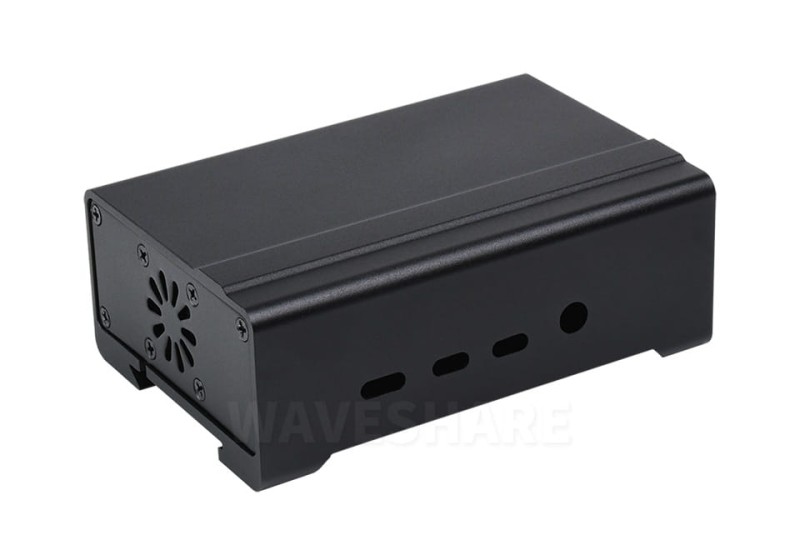 Aluminiowa obudowa z wentylatorem do Raspberry Pi 4 na szynę DIN
