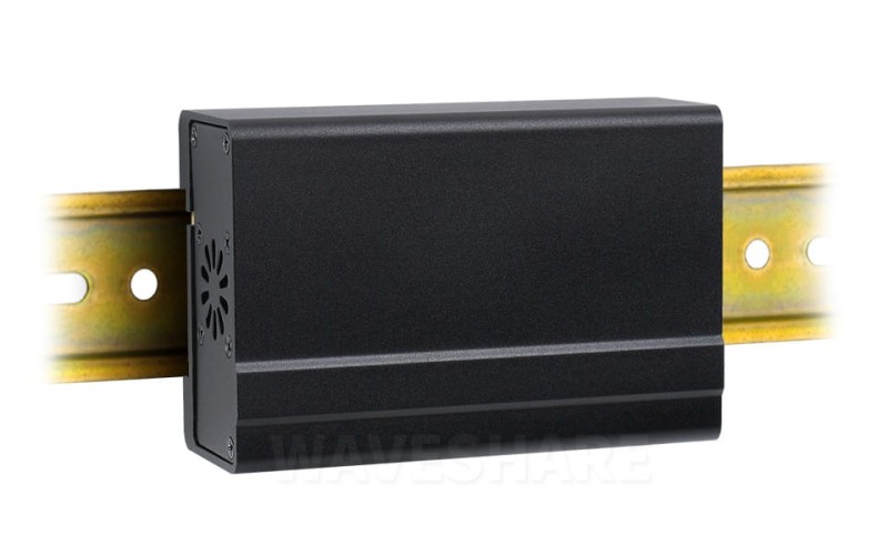 Aluminiowa obudowa z wentylatorem do Raspberry Pi 4 na szynę DIN