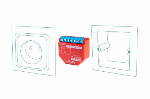 Shelly PLUS 1 PM przekaźnik Wi-Fi/Bluetooth 16A AC/DC z monitorem energii