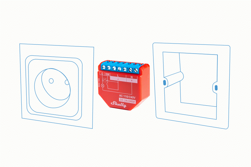 Shelly PLUS 1 PM przekaźnik Wi-Fi/Bluetooth 16A AC/DC z monitorem energii