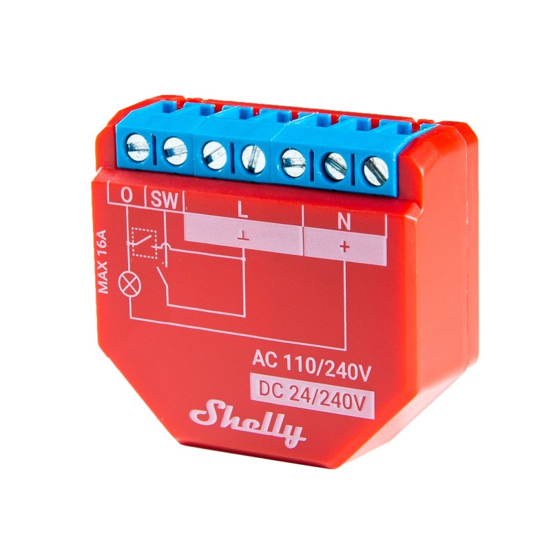Shelly PLUS 1 PM przekaźnik Wi-Fi/Bluetooth 16A AC/DC z monitorem energii