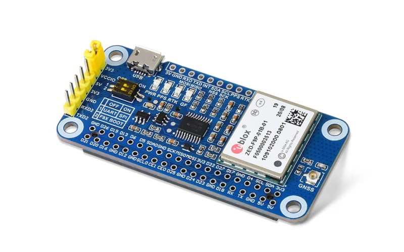 Moduł GPS z układem ZED-F9P dla Raspberry Pi
