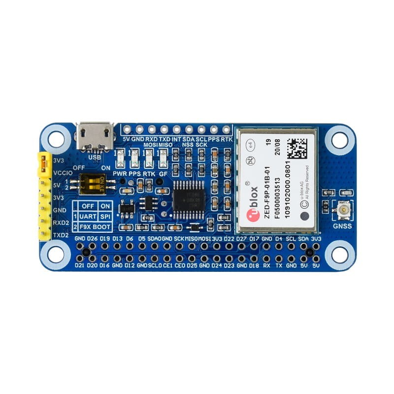 Moduł GPS z układem ZED-F9P dla Raspberry Pi